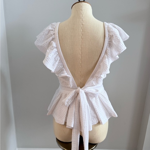 Maeve Ruffled Peplum Open-Back Top - Picture 5 of 6